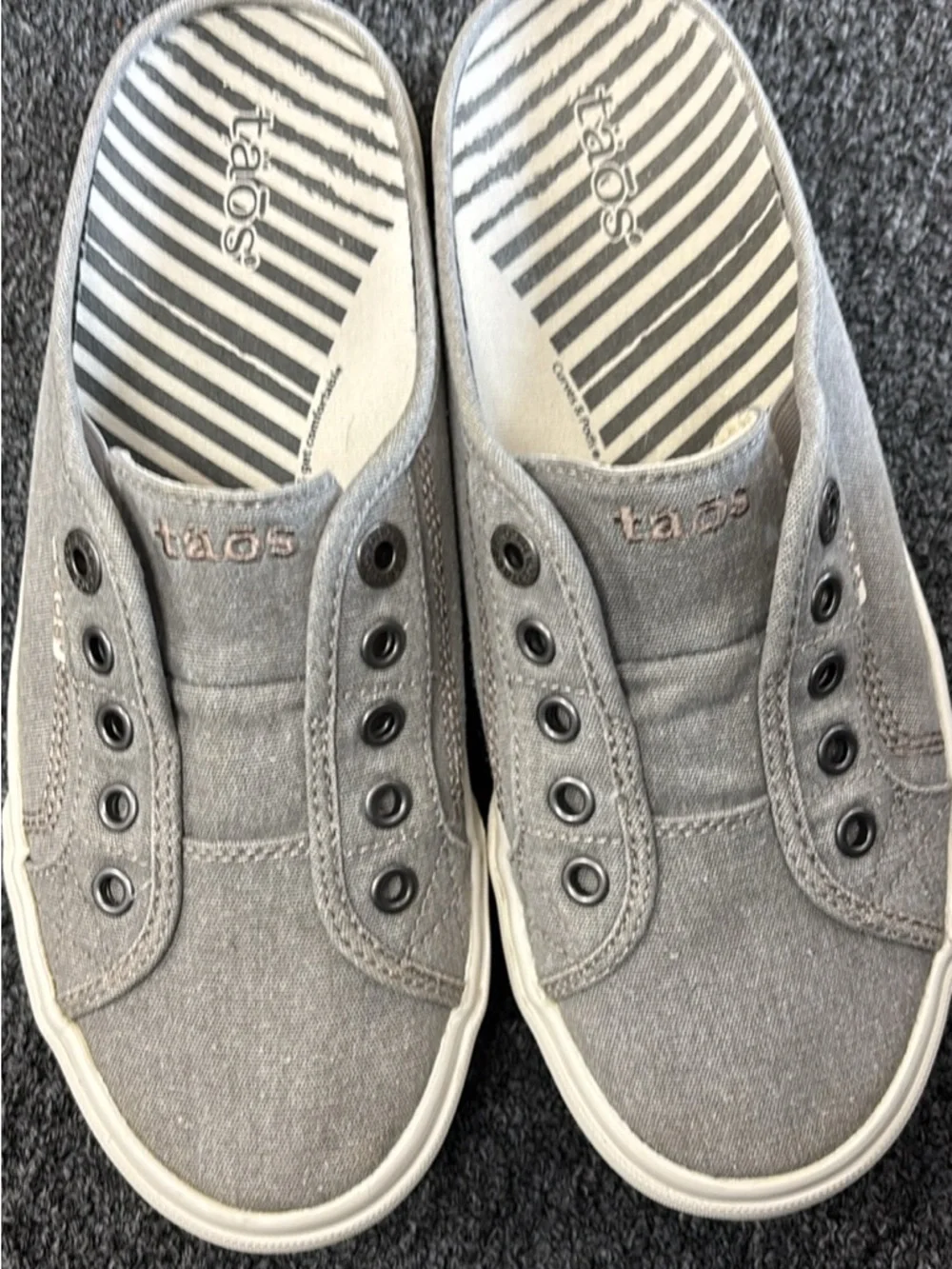 Taos Footwear Gray Slip-On Canvas Sneakers - Picture 6 of 9
